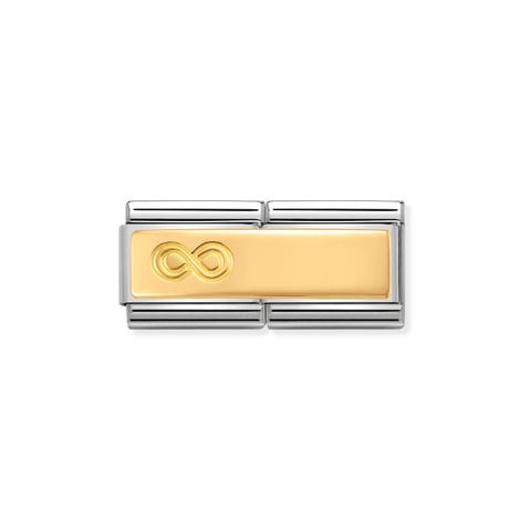 Composable Classic Double Link with Infinity Engravable Link in 18K gold
