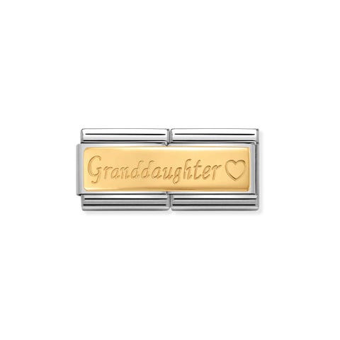 Double Link Composable Classic Petite-Fille en Or Link avec inscription en anglais gravée