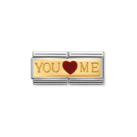 Двойное звено You And Me Звено из ювелирной стали и 18-ти каратного золота “You and Me”