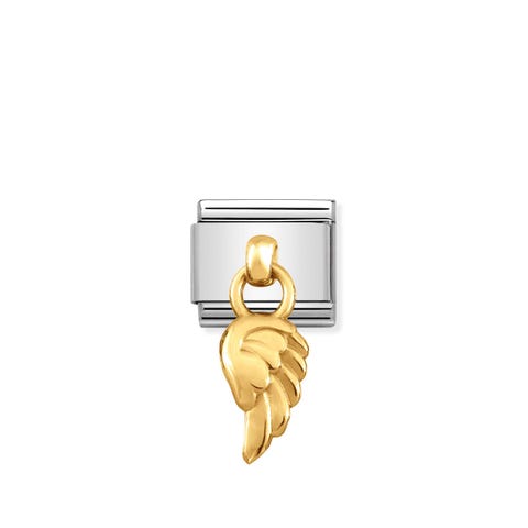 Link Composable Classic en Oro con charm Ala Link con Charm en acero y Oro 750