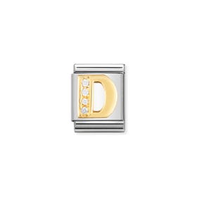 Link Composable Big Lettera D in Oro con Pietre Nomination 032301 04