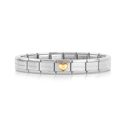 Classic Composable bracelet Heart Bracelet with Link in 18K gold