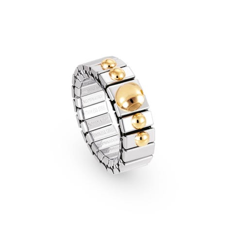 Stretch Ring with Gold Point Ring in stainless steel with 18K gold details