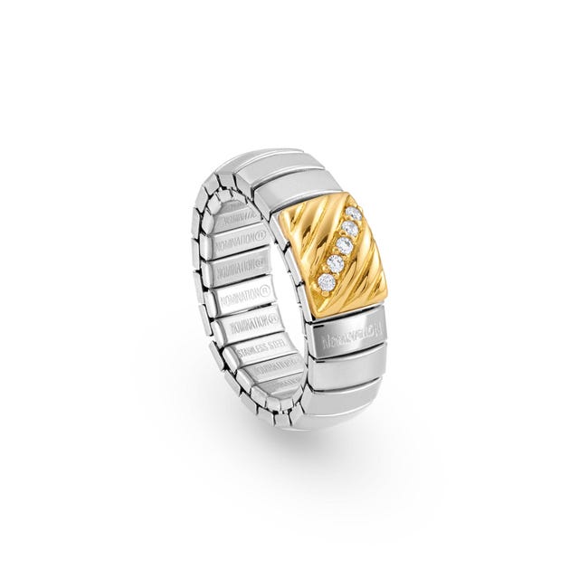 dam weigeren mengsel Stretch Ring in Silver, 18K Gold and Zirconia | Nomination