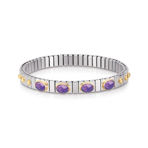 Stretch Bracelet with 4 Cubic Zirconia Stainless steel bracelet with 4 faceted Cubic Zirconia