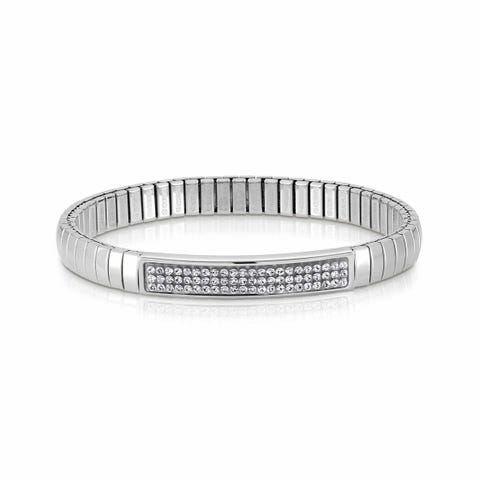 Glitter Stretch Bracelet with coloured Zirconia Stretchable bracelet in stainless steel and Crystals