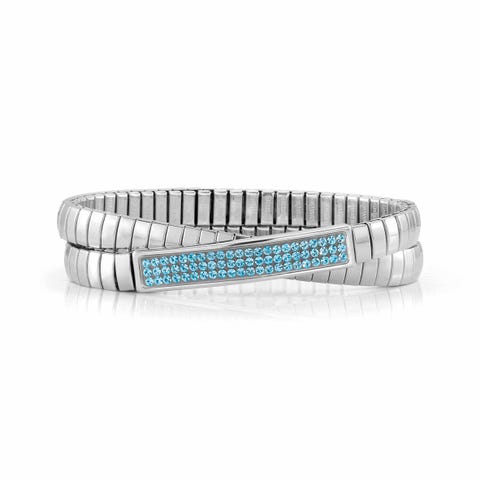 Pulsera doble extensible GLITTER Pulsera en Acero con Cristales