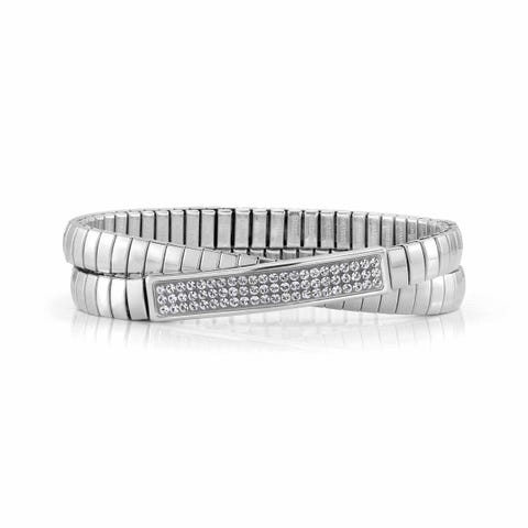 Glitter Stretch Double Bracelet Bracelet in stainless steel with Crystals