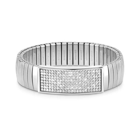 Stretchable stainless steel Big Glitter bracelet Bracelet with coloured crystals