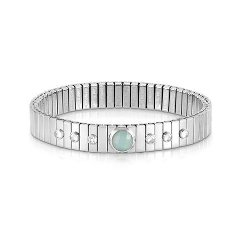 XTE GEMS Bracelet in Stainless Steel, Light Blue CZ Bracelet, Exclusive Online, with Cubic Zirconia