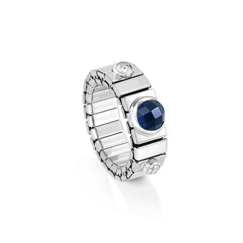 XTE GEMS ring in Stainless steel, Blue CZ Limited Edition stainless steel ring with Silver and CZ