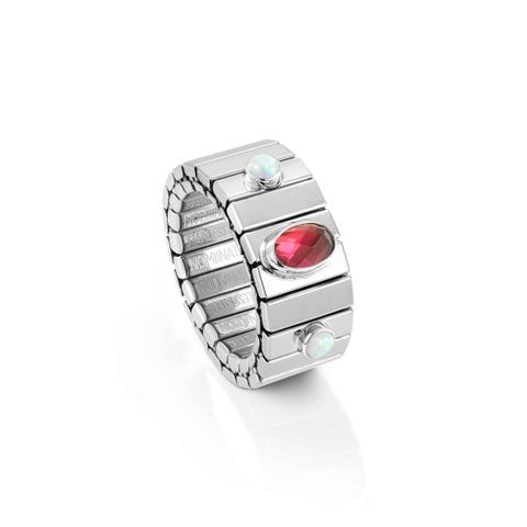 Bague XTE Gems en Acier, Pierres et Zircon Bague Edition Limitée avec Zircon et Opales