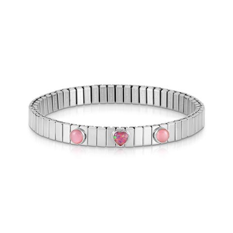 Armband XTE Gems mit Herz und Steinen Armband Limitierte Stückzahl mit Opal und rosa Stein
