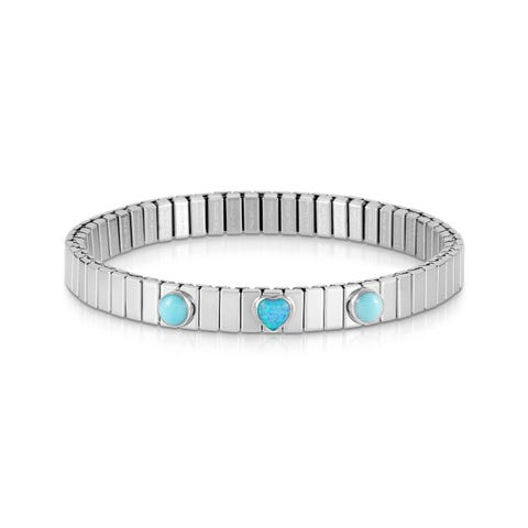 Armband XTE Gems mit runden Steinen und Opal Armband Limitierte Stückzahl Hellblauer Opal und Steine