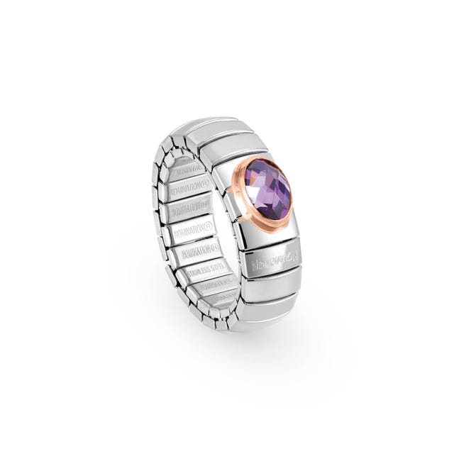 Symptomen hoogtepunt hospita Stretch Ring, Rose Gold, faceted Cubic Zirconia | Nomination