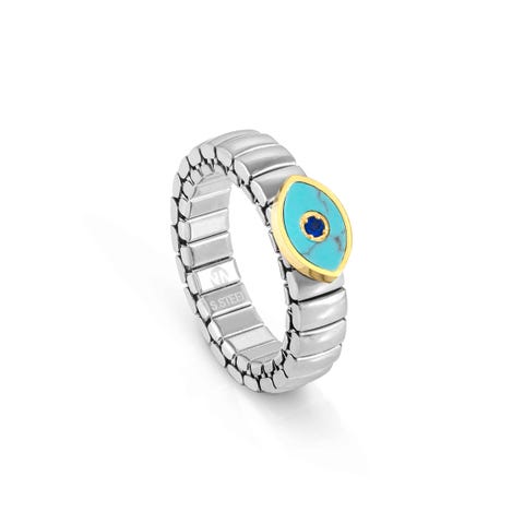 Extension ring Turquoise Eye of God Ring with coloured stone symbol