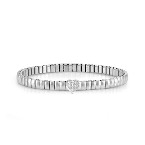 Bracelet Extension en acier avec coeur et pierres Bracelet avec symbole d’amour