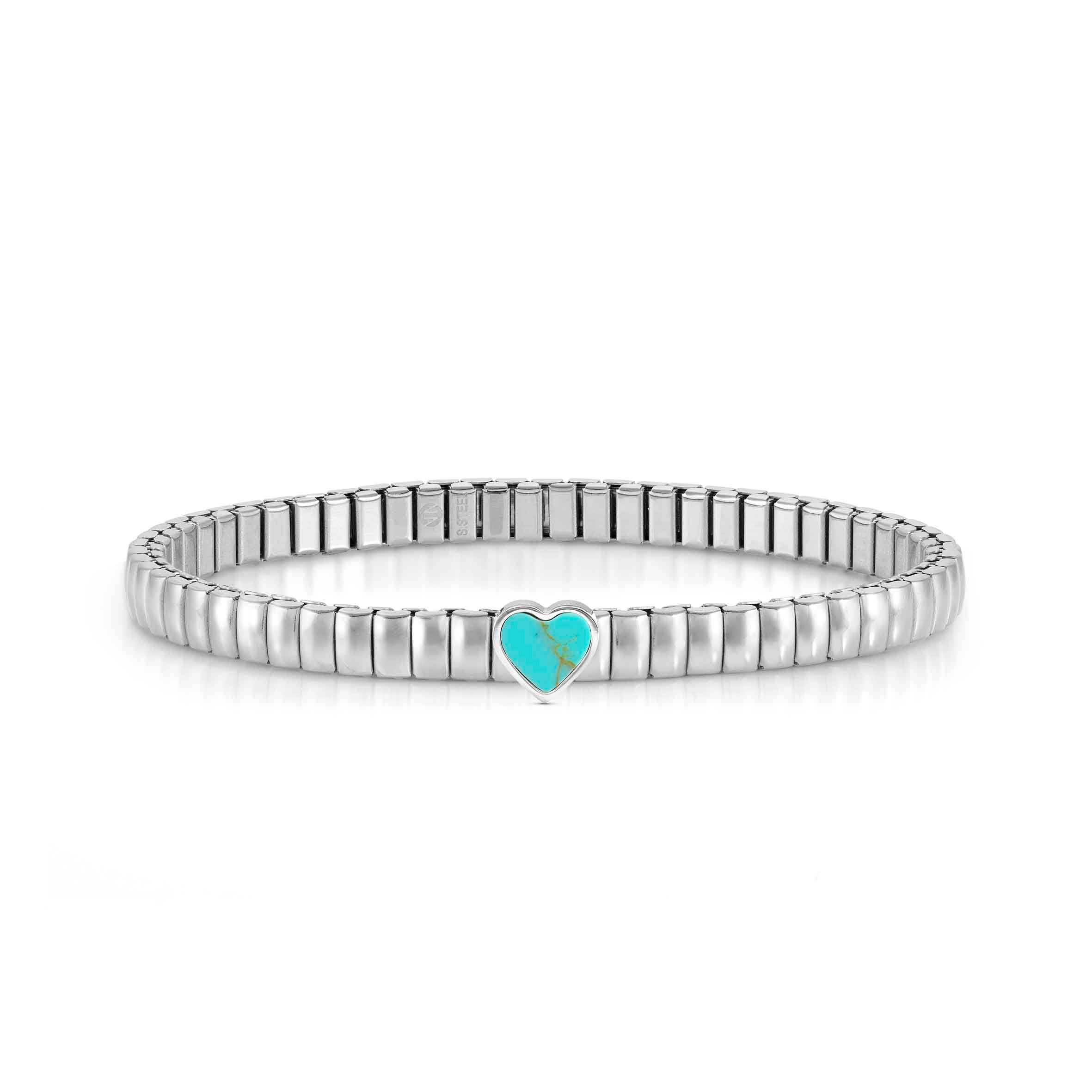 Nomination Bracciale Extension in Acciaio con Cuore colorato