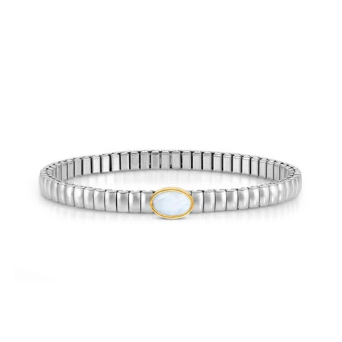 Extension ring Oval and stones Bracelet with details in yellow PVD