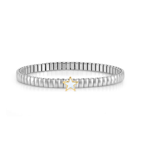 Bracelet Extension en acier et étoile nacre Bracelet en acier avec symbole et pierre naturelle