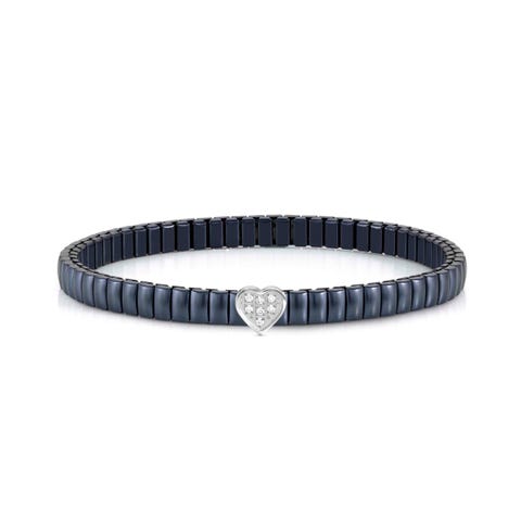 Bracciale Extension in PVD con Cuore Bracciale con base colorata, simbolo e Zirconi