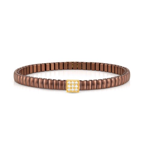 Armband Extension in Farbe mit Quadrat und Steinen Armband in PVD mit matter Beschichtung