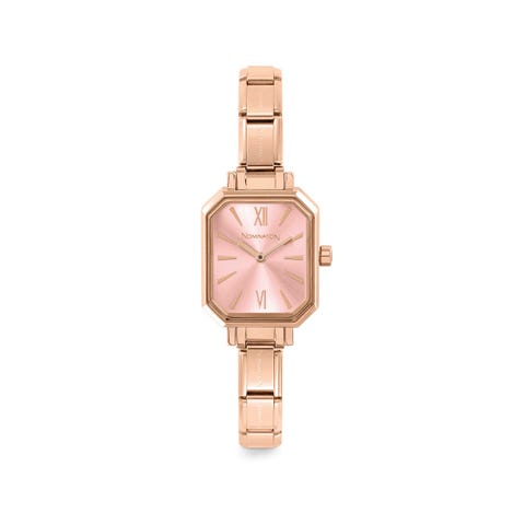 Classic Composable Rose Gold Watch Personalisable watch featuring coloured strap