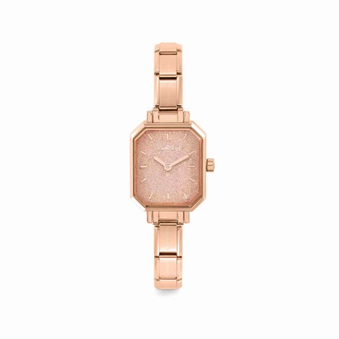 Montre Composable avec cadran Paillettes or Rose Montre à Personnaliser en Or Rose avec cadran coloré