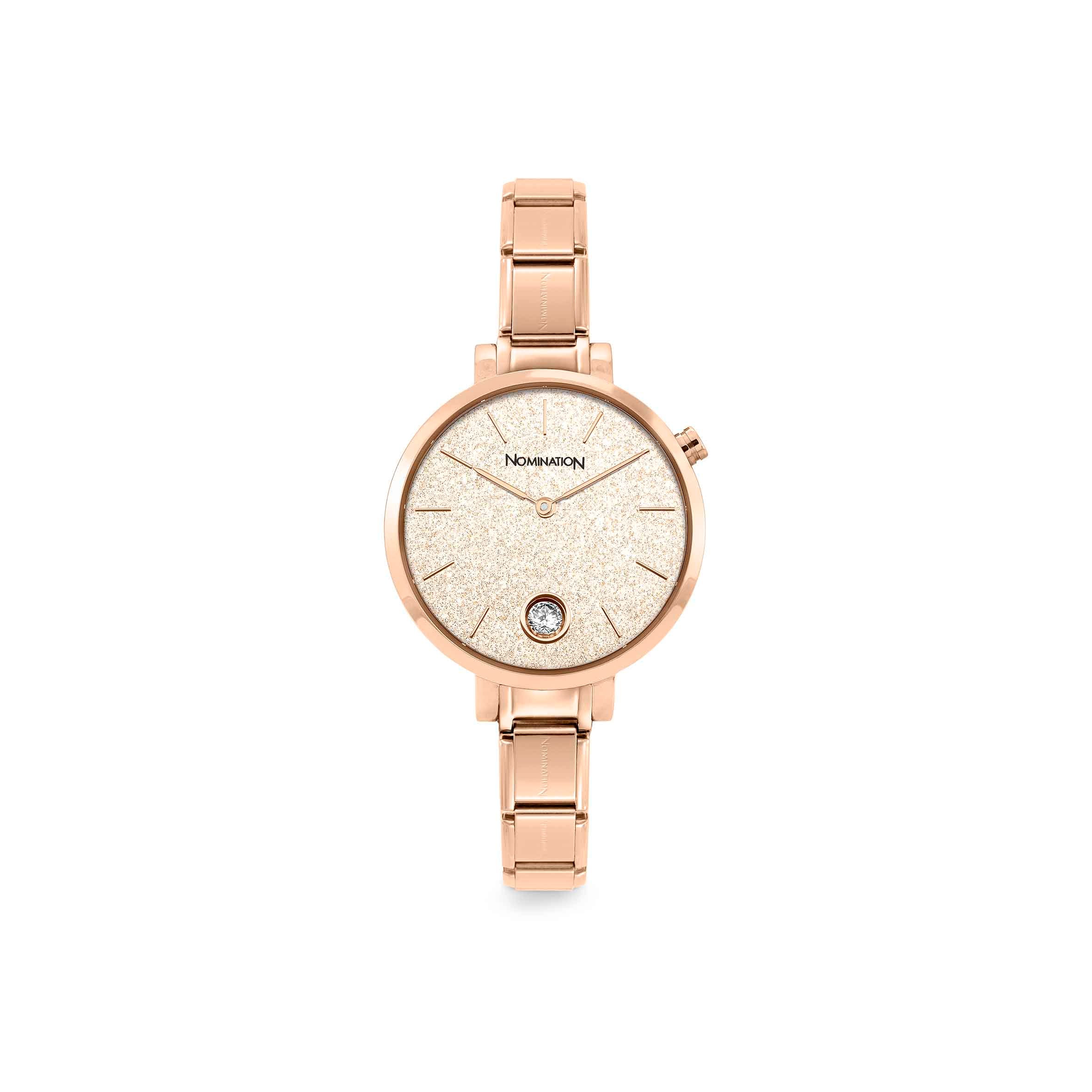Nomination Orologio Composable Glitter Oro rosa e Zircone
