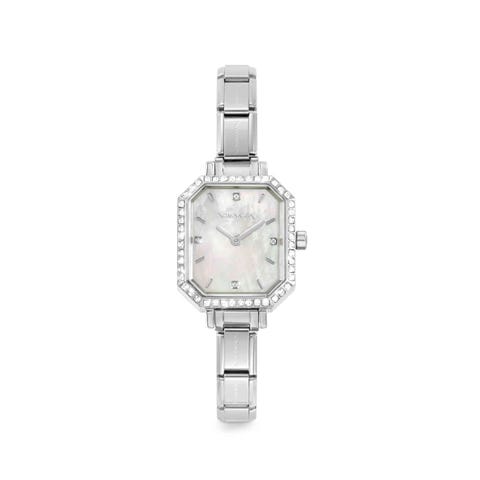 Time Watch, Mother of Pearl, CZ Watch with CZ to personalise with Composable Links