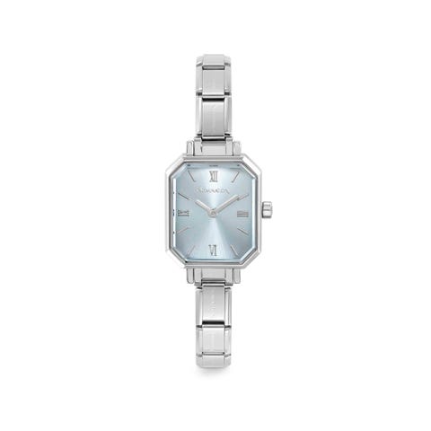 Time Watch, Sunray Sky Blue Watch to personalise with Composable Links, coloured brass dial