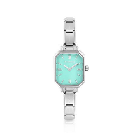 Paris watch, Turquoise Green Stainless steel watch with coloured dial, waterproof