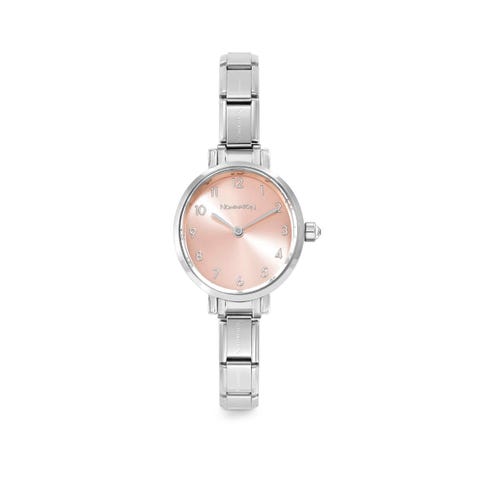 Paris Oval watch Sunray Pink dial Stainless steel watch that can be personalised