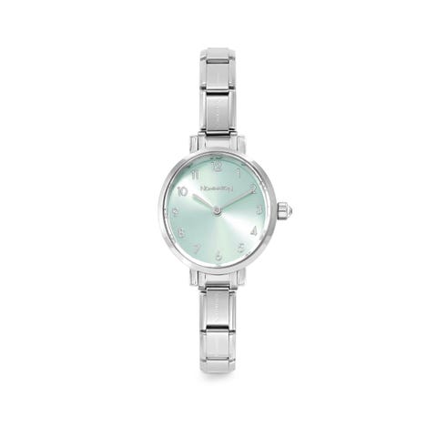 Paris Oval watch Sunray Sage Green dial Watch in stainless steel with coloured dial