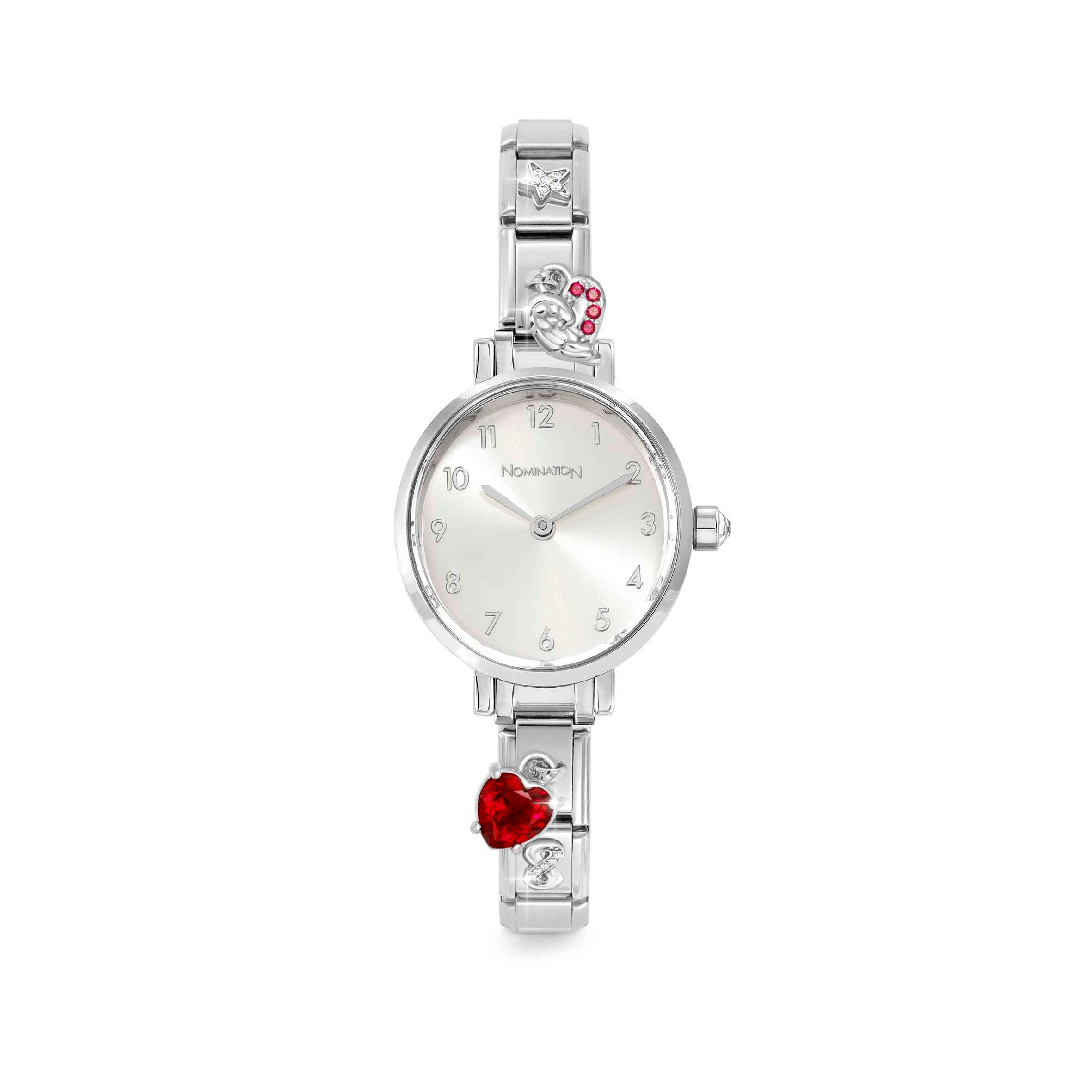 Nomination Orologio Time Ovale Argento con 4 Link decorati sul Cinturino