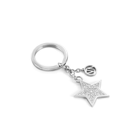 Porte-clés étoile et pierres Porte-clés en acier et zircons