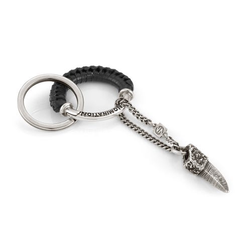Portachiavi Freedom con simbolo Pendente Portachiavi in Ottone con dettagli in Pelle