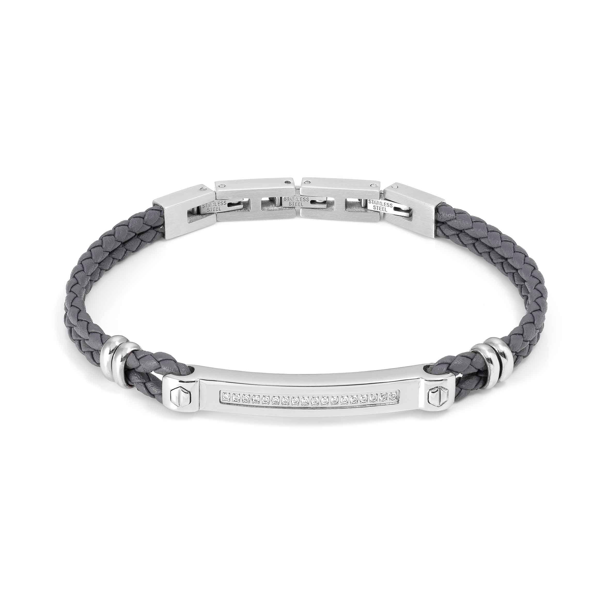 Nomination Bracciale Manvision in pelle sintetica e Pietre