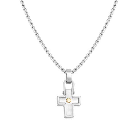 ManVision necklace with Cross pendant with Screws Stainless steel necklace with pendant