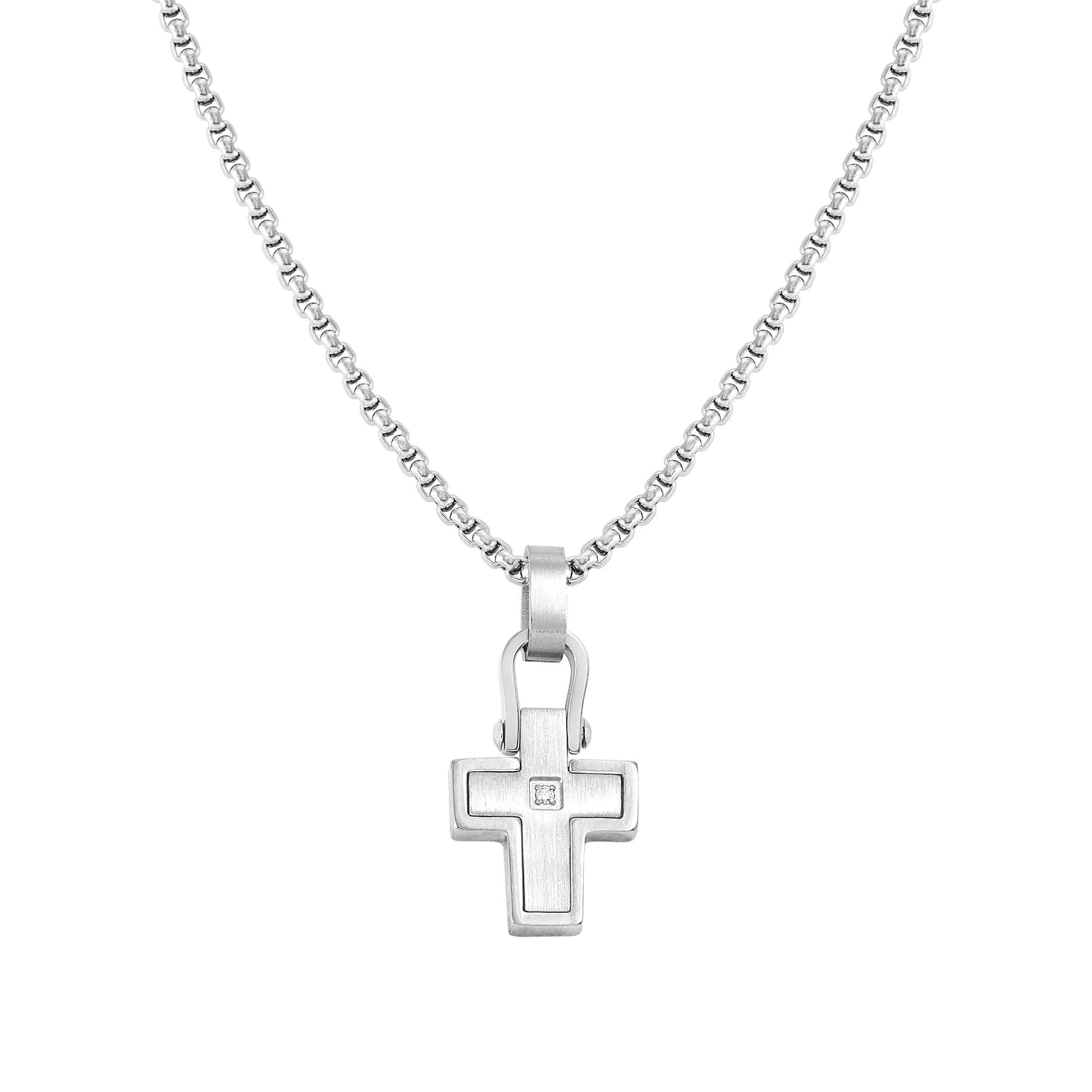 Nomination Collana ManVision con pendente Croce e Zircone