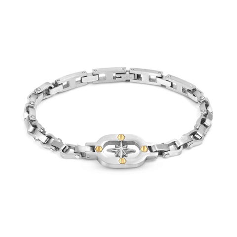 Pulsera ManVision Rosa de los vientos con Tornillos Pulsera en Acero con detalles en PVD