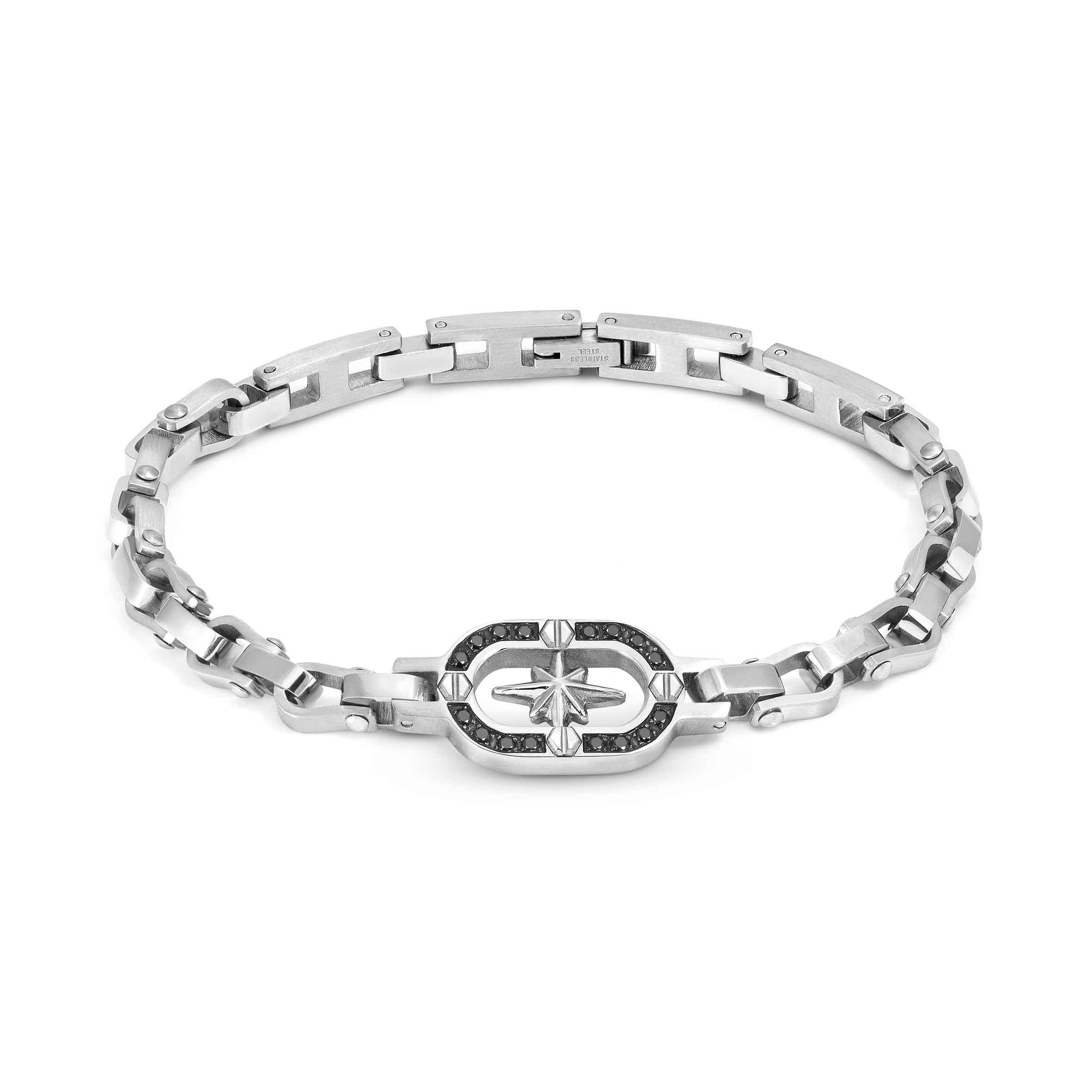 Nomination Bracciale ManVision Rosa dei venti con Zirconi neri