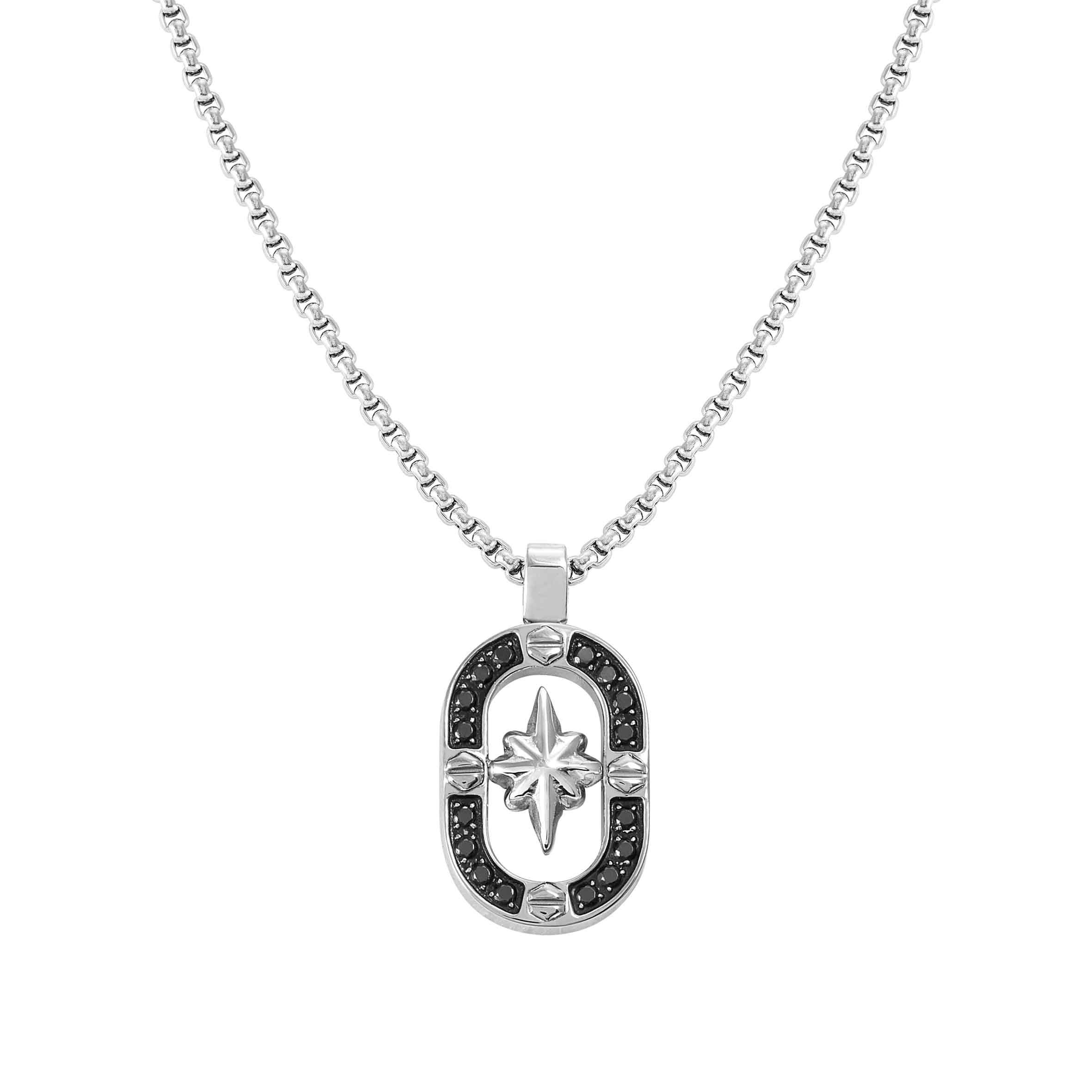 Nomination Collana ManVision Rosa dei venti con Zirconi neri