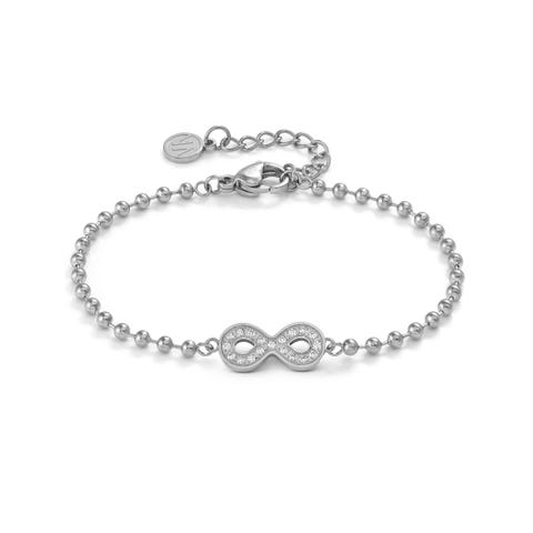 Pulsera Soffio D’Amore con Infinito y C.Zirconia Pulsera en acero con Cubic Zirconia blanco