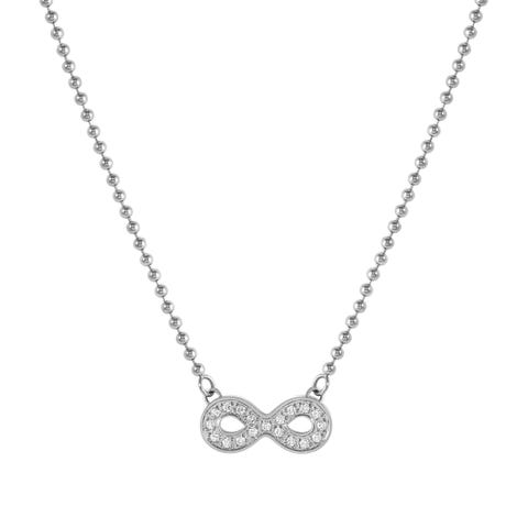 Collier Soffio D’Amore avec infini et oxydes de zirconium Collier en acier avec oxydes de zirconium blancs