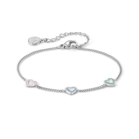 FairyIcons bracelet with Hearts Stainless steel bracelet with coloured enamel