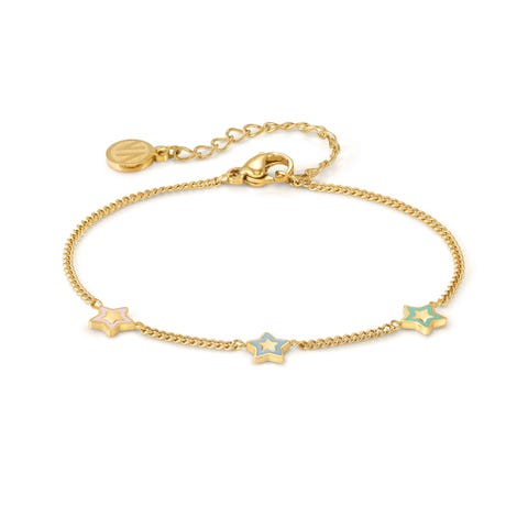 FairyIcons bracelet with Stars Stainless steel bracelet with 3 coloured symbols