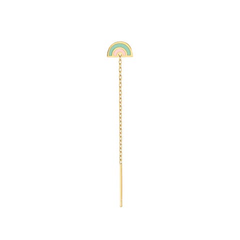 FairyIcons single earring, coloured Rainbow Stainless steel pull-through earring with coloured enamel details