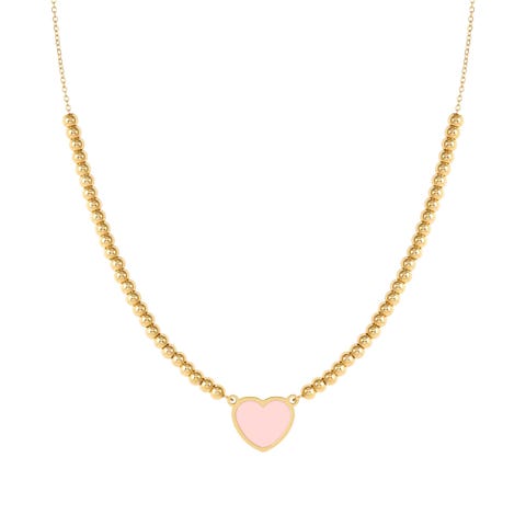 Emosfere necklace, gold finish with Heart Stainless steel necklace with yellow PVD finish