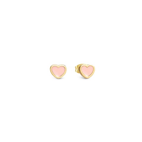 Emosfere earrings, yellow finish, Heart Stainless steel earrings with PVD finish